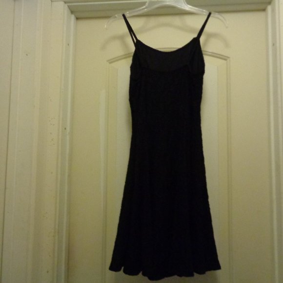 COQUETTE CLUBWEAR BODY EXTERIORS BLACK LACEY STRETCH FLARE DRESS SMALL - Picture 5 of 11